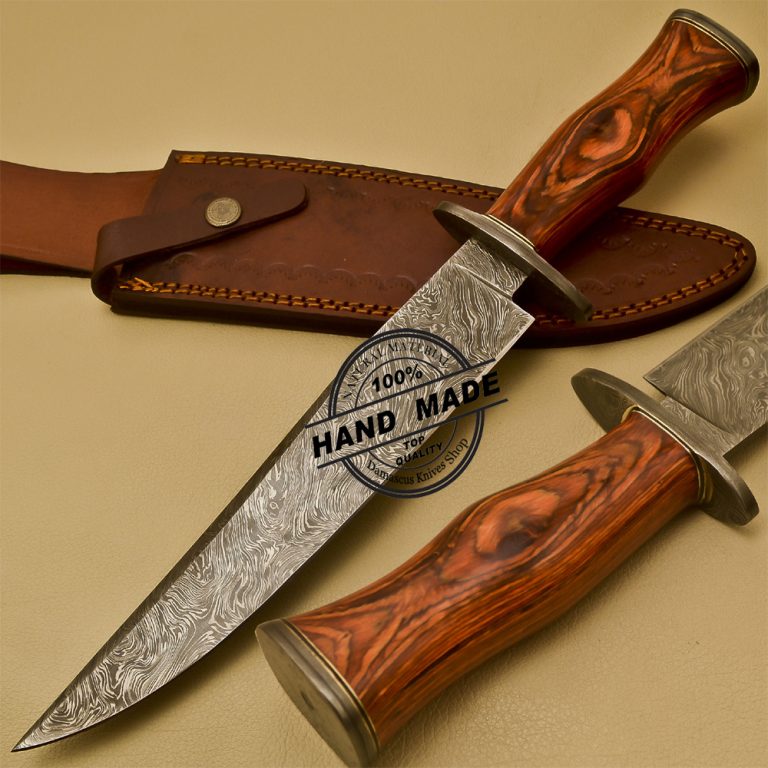 Damascus Bowie Knife Custom Handmade Damascus Steel Hunting