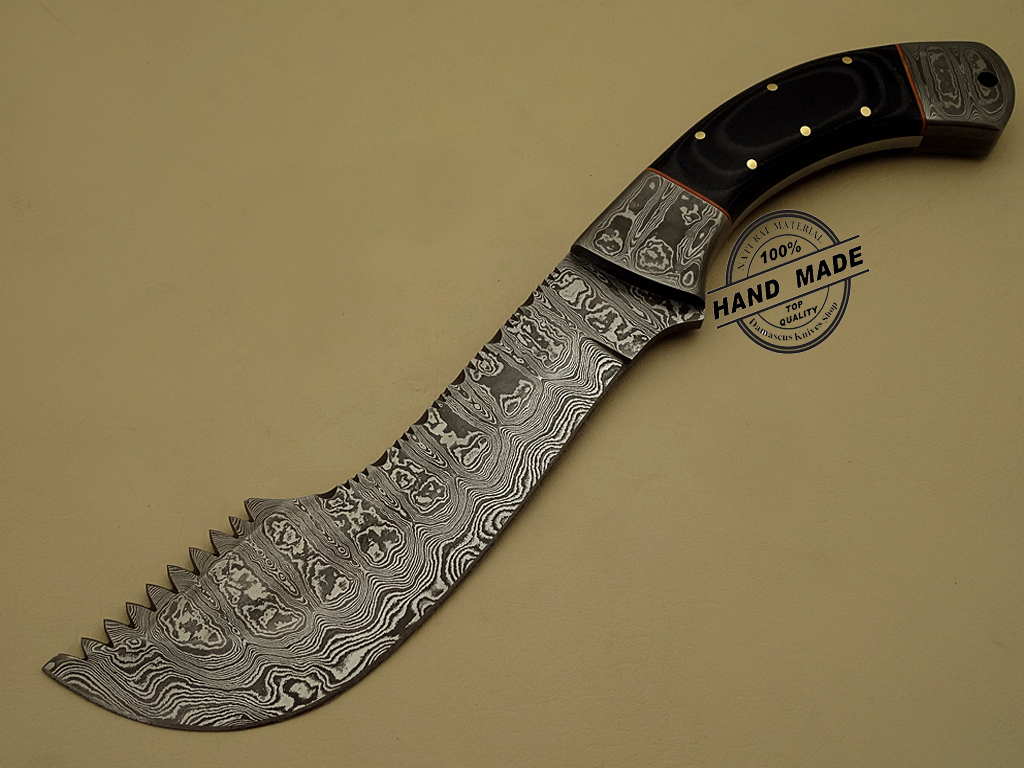 New Damascus Chopper Knife Custom Handmade Damascus Steel