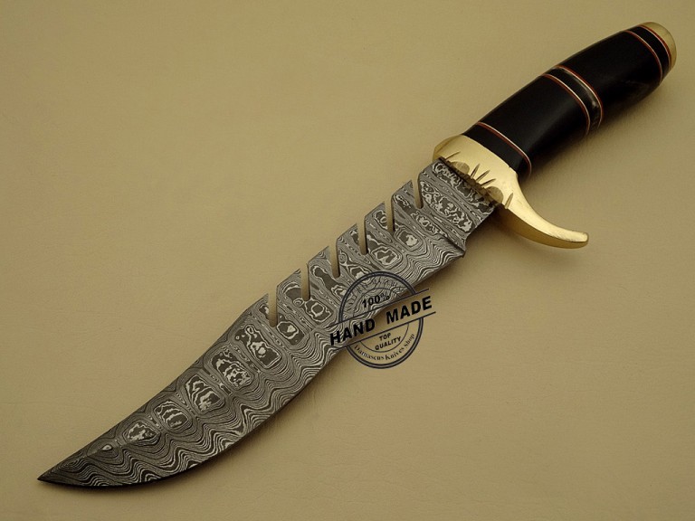 Damascus Bowie Knife Custom Handmade Damascus Steel Hunting Knife