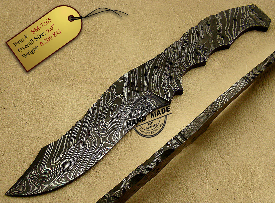 Handmade Damascus Steel Knife (Blank Blade) 