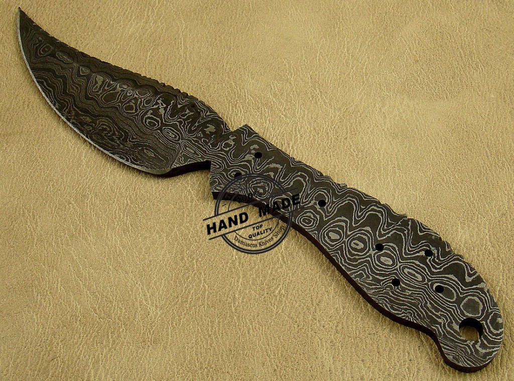 New Damascus Blank Blade Knife Custom Handmade Damascus Steel Hunting ...