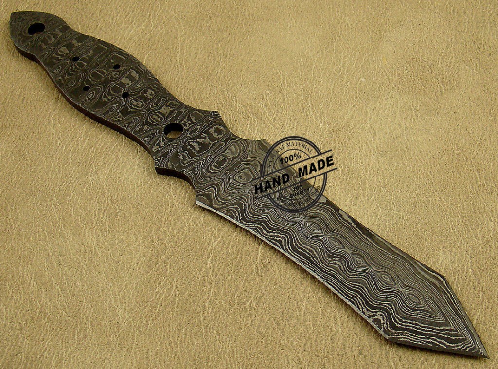 New Damascus Skinner Double Edge Knife Custom Handmade Damascus Steel ...