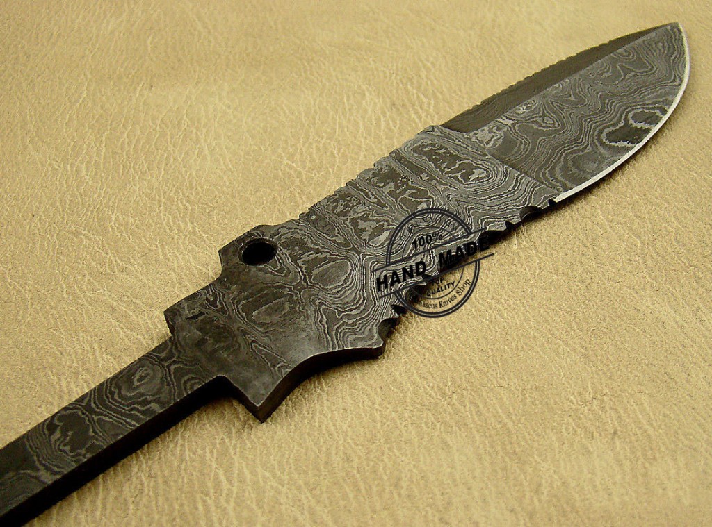 Blank Blade Damascus Knife Custom Handmade Damascus Steel Hunting ...