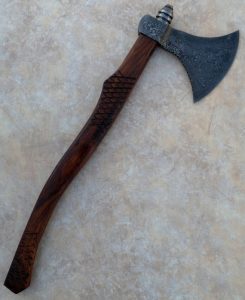 Custom Handmade Damascus Steel Solid Axe With Leather Sheaths