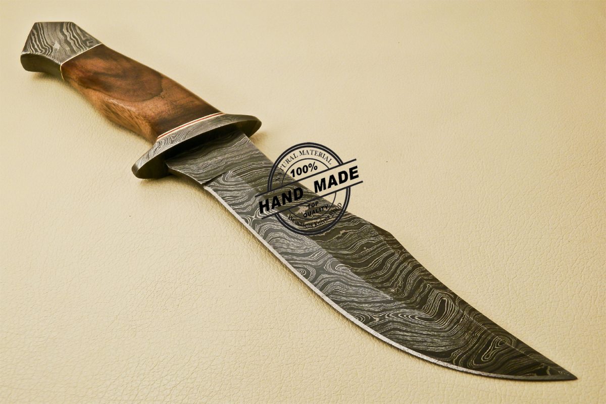 Damascus Bowie Knife Custom Handmade Damascus Steel Knife