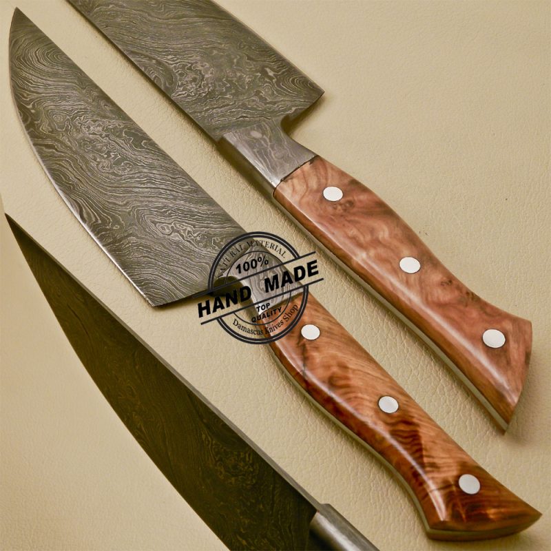 Damascus Kitchen Chefs Knife Custom Handmade Damascus Steel