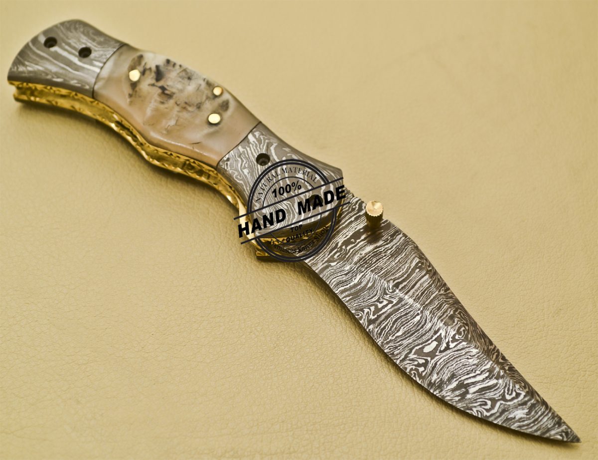 Custom Handmade Damascus Steel Pocket Folding Knife With Sheep   Damascus Folding Knife 03 9 1200x923 