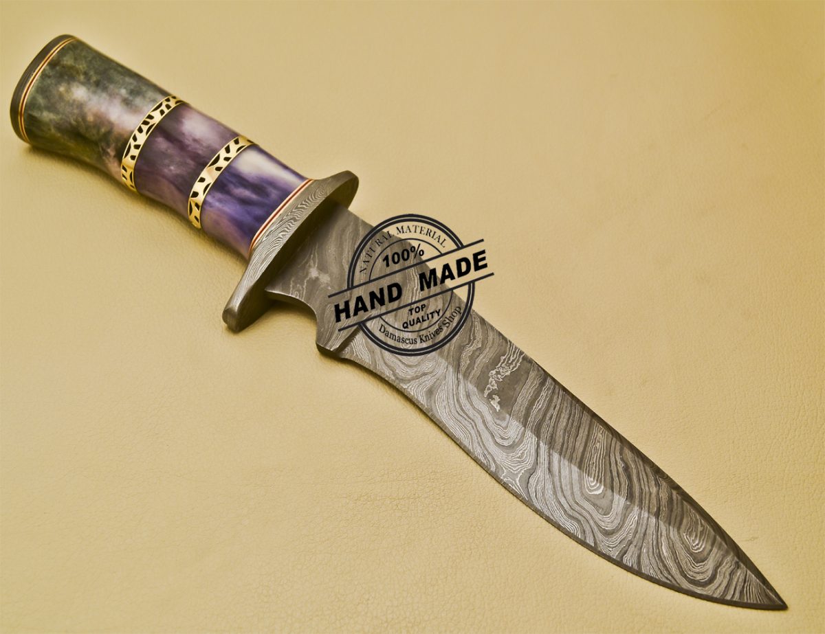 Damascus Skinner Knife Custom Handmade Damascus Steel