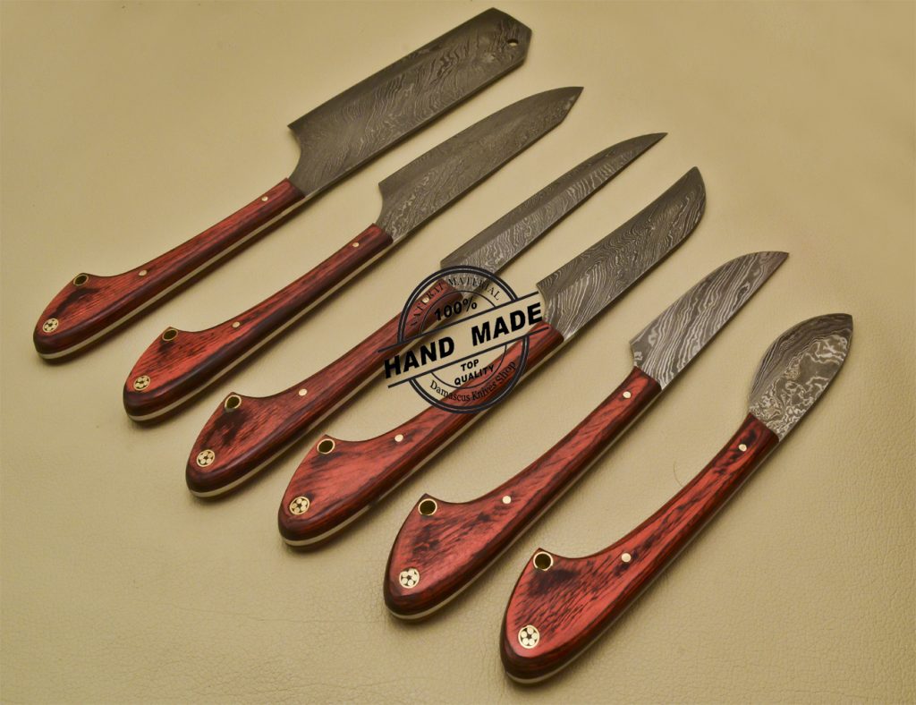 6 PCs Damascus Kitchen Set Custom Handmade Damascus Steel   Damascus Kitchen Knife 05 4 1024x788 