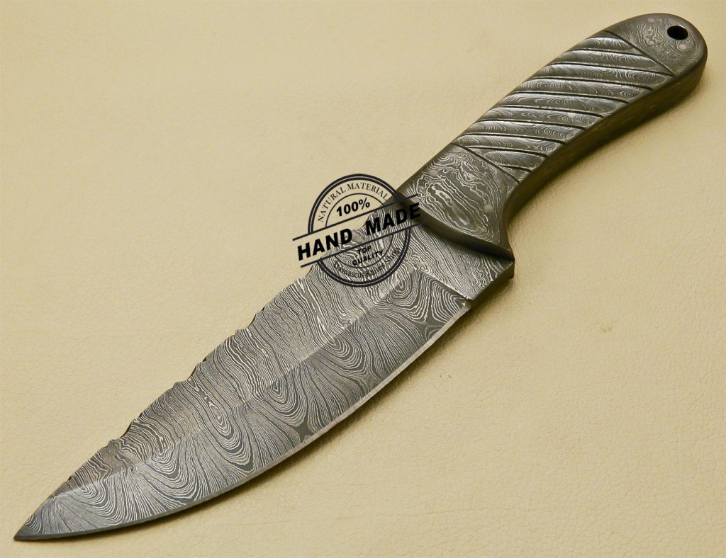 Full Damascus Skinner Knife Custom Handmade Damascus Steel