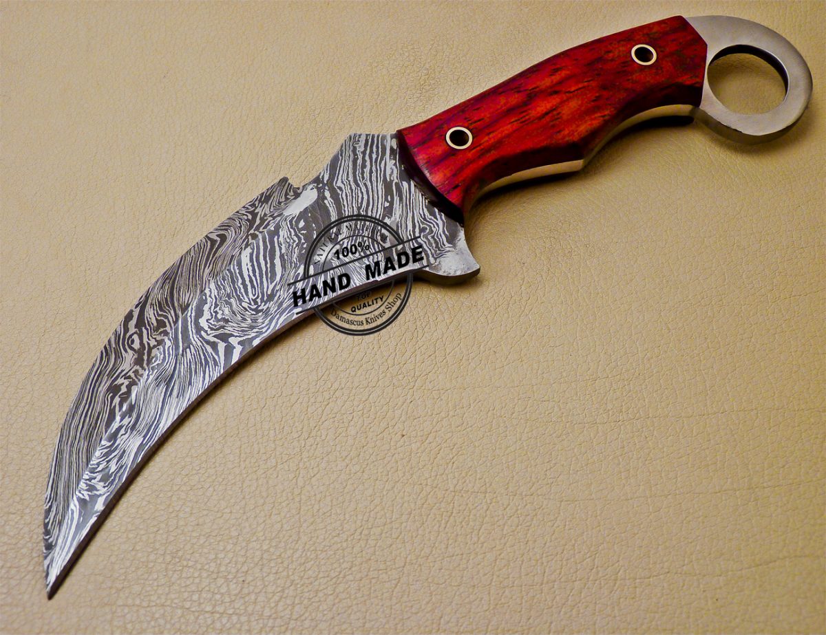 Damascus Karambit Knife Custom Handmade Damascus Steel Knif