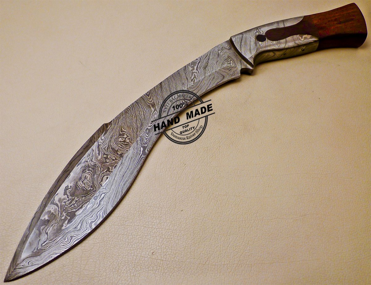 Damascus Kukuri Knife Custom Handmade Damascus Steel Knife