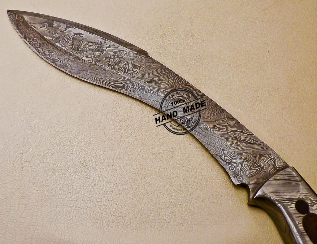 Damascus Kukuri Knife Custom Handmade Damascus Steel Knife