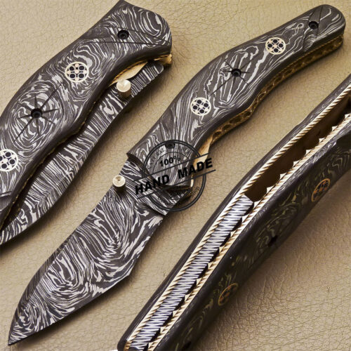 Full Damascus Folding Knives