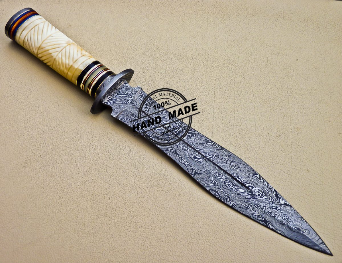 Damascus Dagger Knife Custom Handmade Damascus Steel Knife