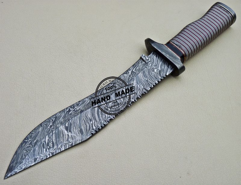 Damascus Bowie Knife Custom Handmade Damascus Steel Knife
