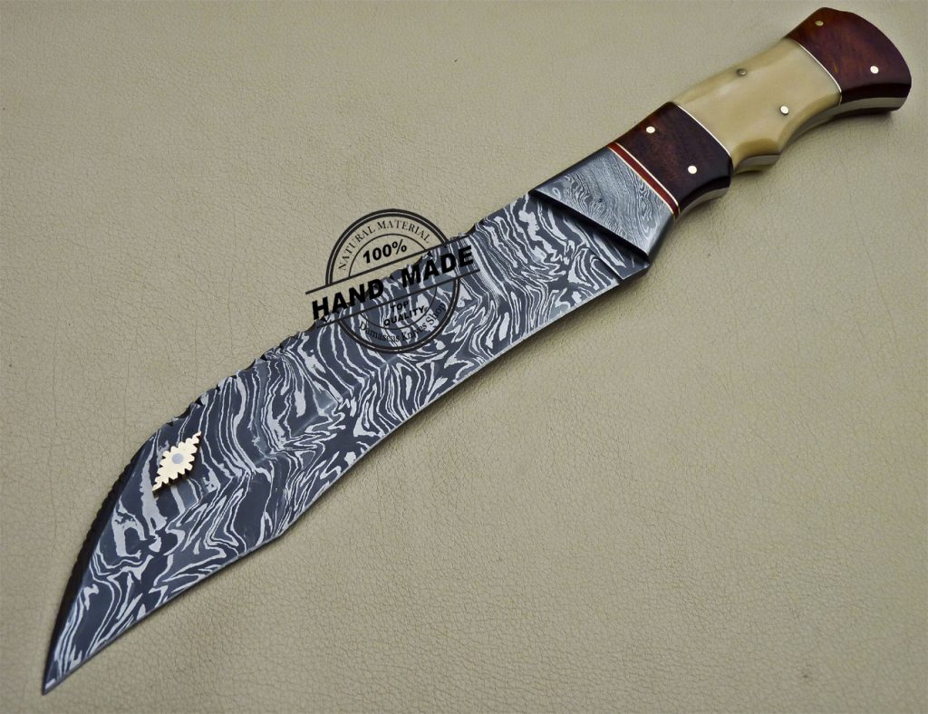 Damascus Bowie Knife Custom Handmade Damascus Steel Knife