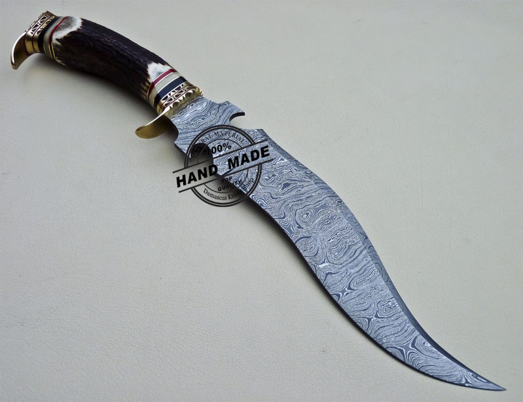 New Damascus Bowie Knife Custom Handmade Damascus Knife