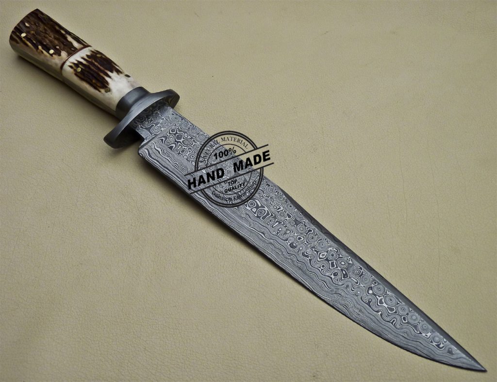 Professional Damascus Bowie Knife Custom Handmade Damascus