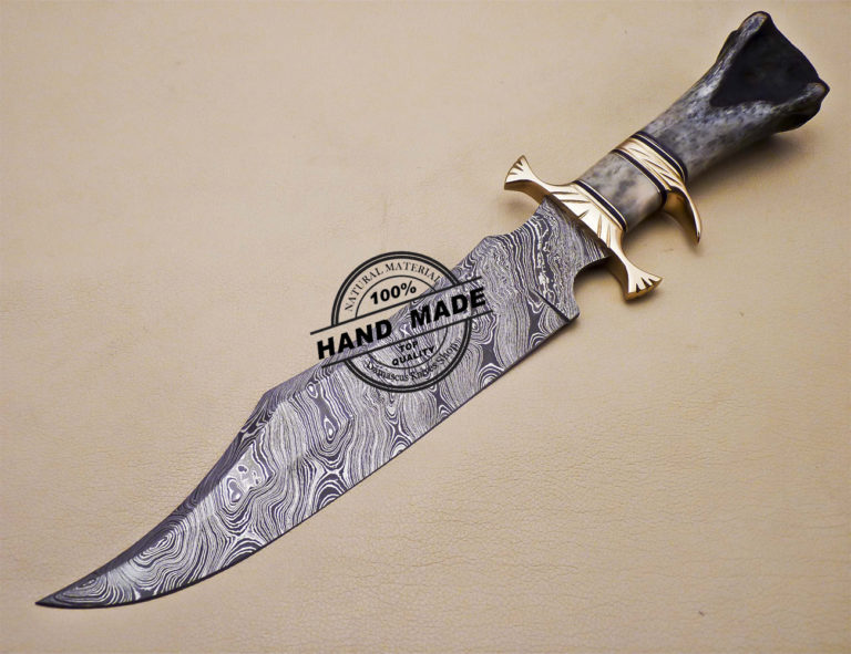 Professional Damascus Bowie Knife Custom Handmade Bowie Knif