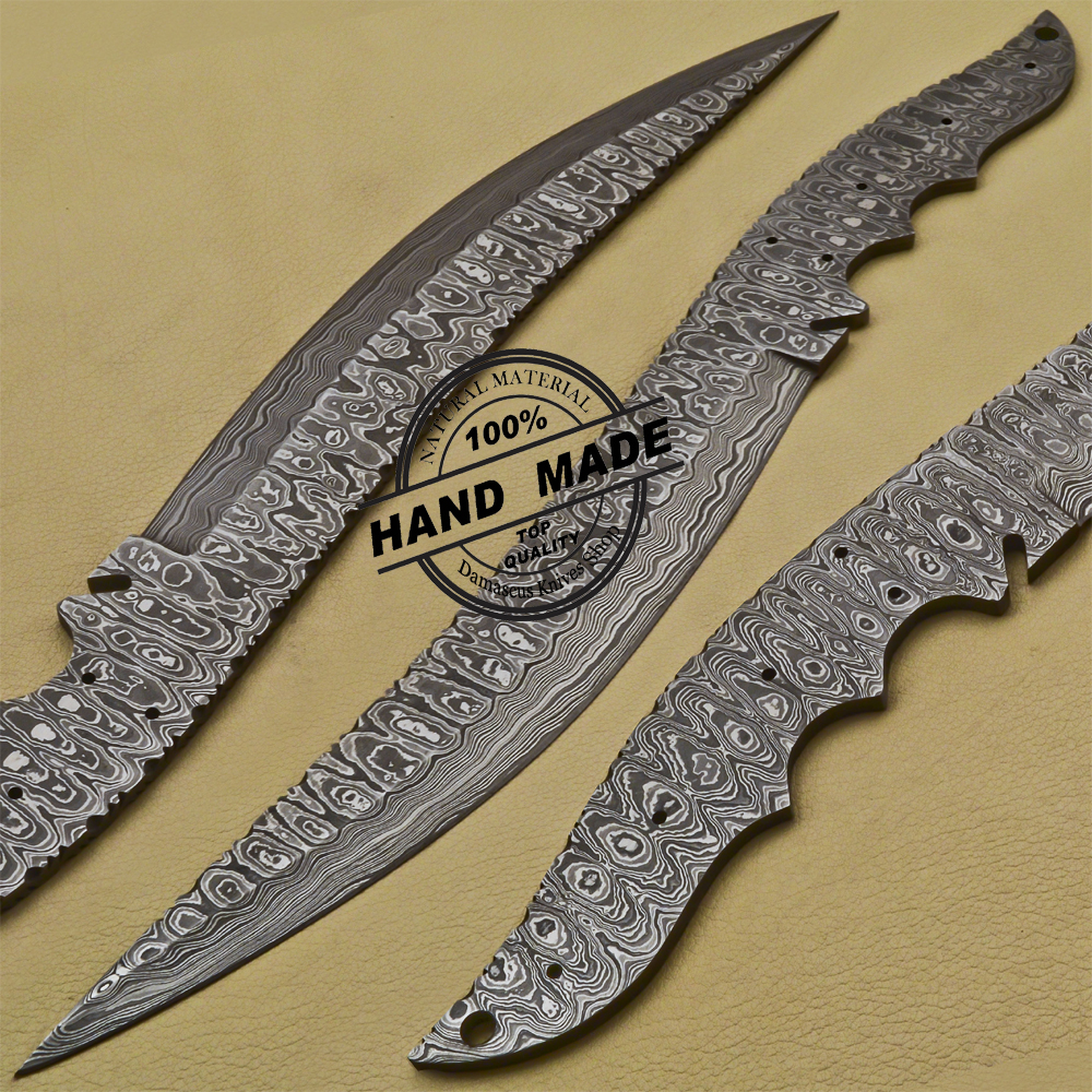 Custom Handmade Damascus Steel Blank Blade for Knife Making Supplies  –  SHARD BLADE