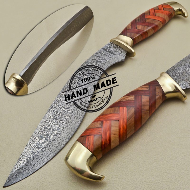 Damascus Bowie Knife Custom Handmade Damascus Steel Amazing