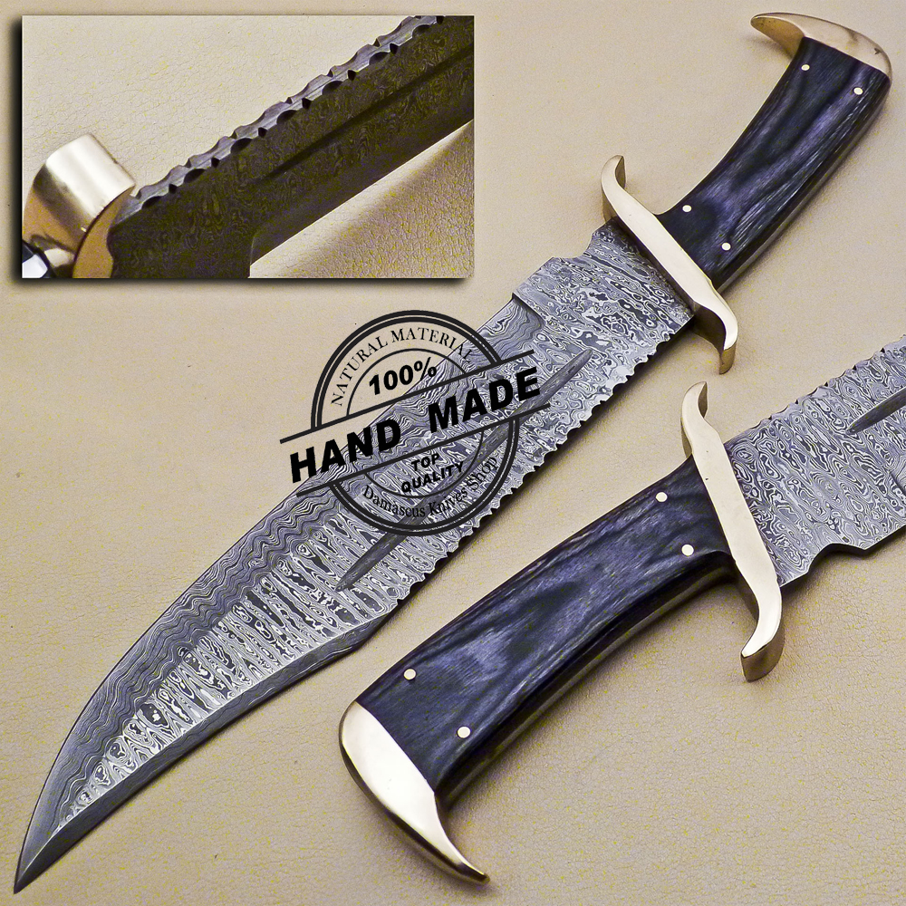 Damascus Bowie Knife 01 4 