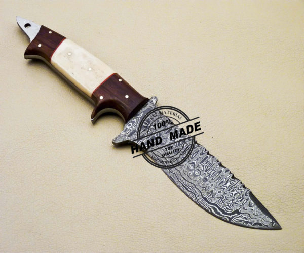 Damascus Skinner Knife Custom Handmade Damascus Steel